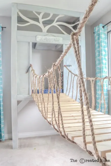 playroom rope and plank bridge