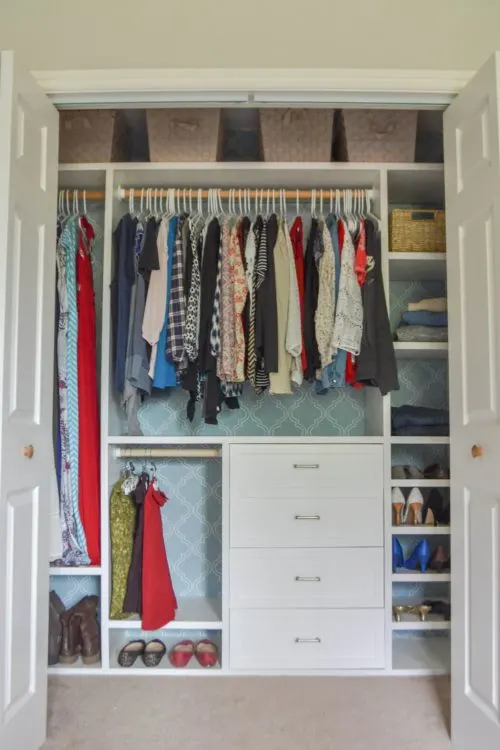 small closet system, reach in closet