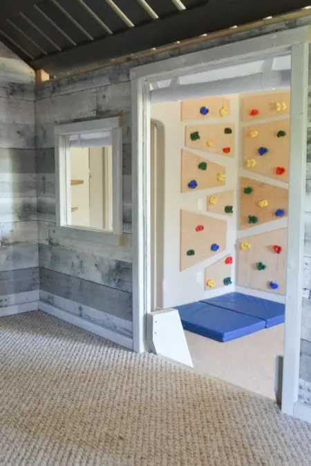 climbing wall from playhouse