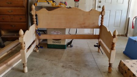 toddler bed upcycle from headboard