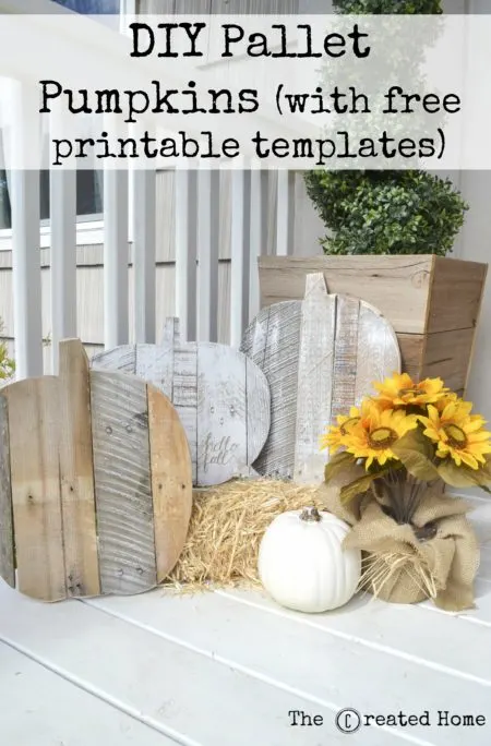diy pallet pumpkins with free printable templates