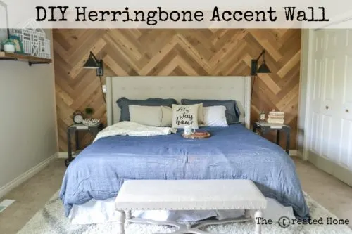 diy herringbone accent wall reclaimed wood