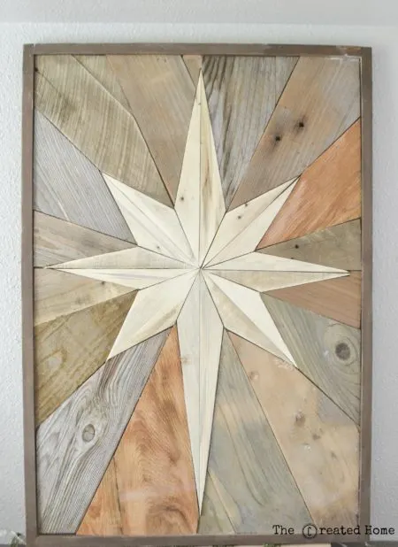 diy wood Christmas star mosaic 