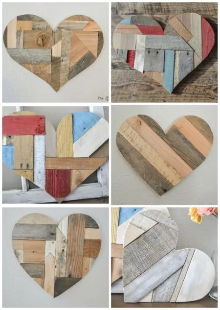 wood heart mosaic reclaimed wood pallet quilted heart 