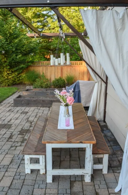 DIY Frugal pergola modified pergola patio outdoor dining 