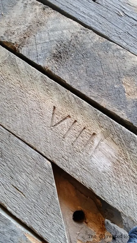 reclaimed wood barn beams roman numerals salvage wood