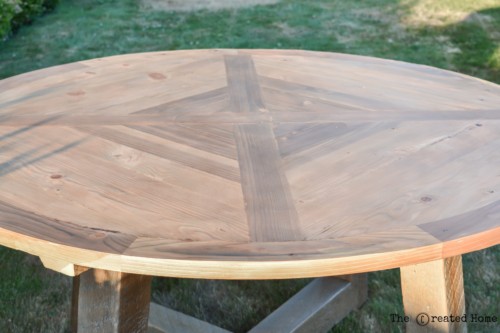 Salvaged Wood Beam Round Dining Table, 36 Inch Round Reclaimed Wood Table Top
