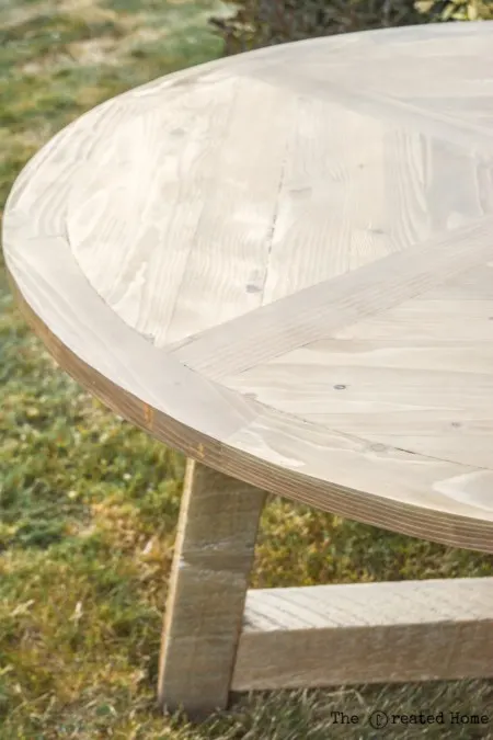 diy wood beam round dining table plans and tutorial