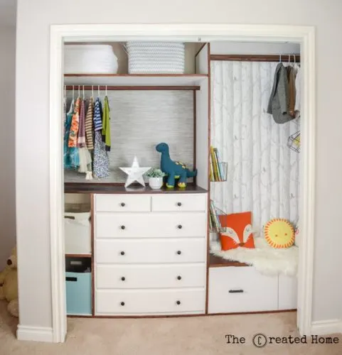 How to build a custom kids closet with reading nook