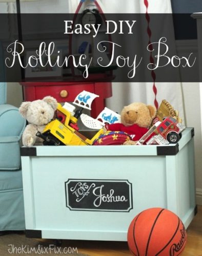 Rolling Toy Box with Chalkbox