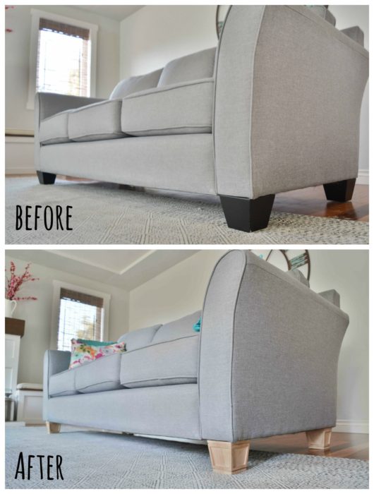 Diy Easy Couch Update The Created Home, How To Replace Legs On Sofa