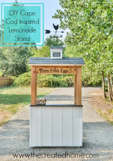DIY Cape Cod Inspired Lemonade Stand with cupola farm eggs