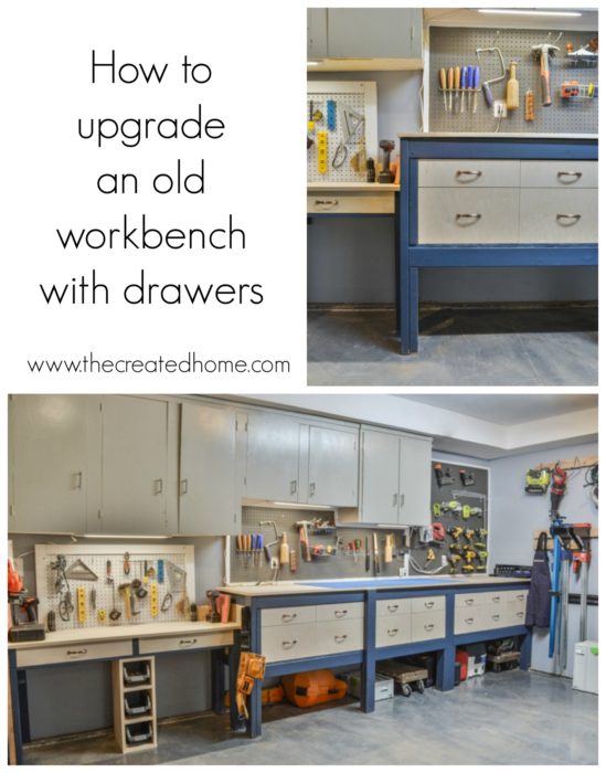How To Upgrade An Old Workbench With, Making A Workbench Out Of Kitchen Cabinets