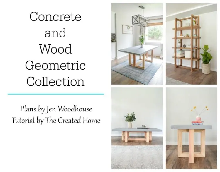Concrete and Wood Geometric Collection Concrete top furniture