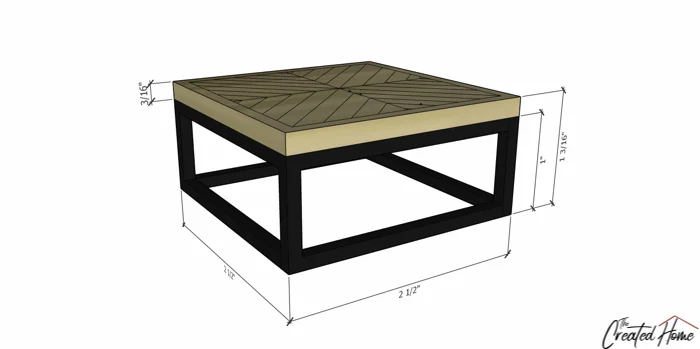 doll house furniture mosaic topped coffee table diagram