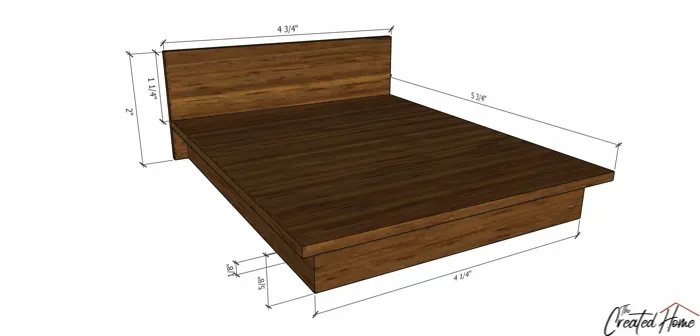 Dollhouse Furniture Platform Bed diagram