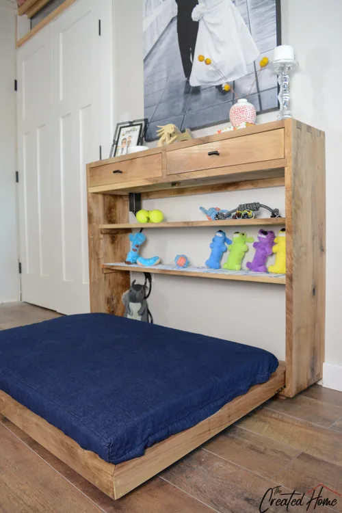 fold down large dog murphy bed with shelving