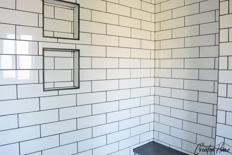How To Grout Tile A Beginner S Guide The Created Home - How To Put Grout On Bathroom Wall Tiles