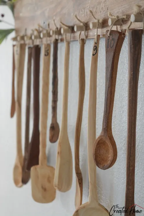wooden spoons, service spoons, christmas 